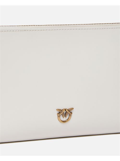 Pochette piatta in pelle con logo Love Birds PINKO | 104277A0F1/Z14Q